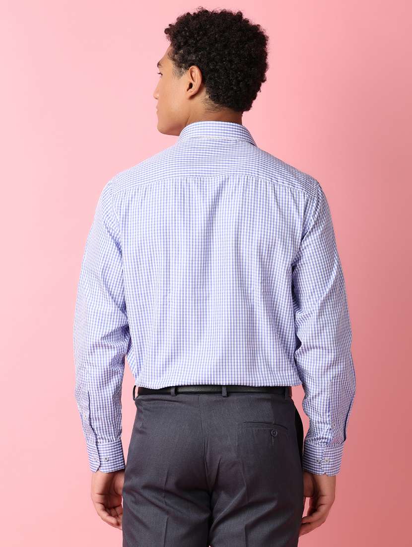 men long sleeves checkered formal shirt - 21287056 -  Standard Image - 3