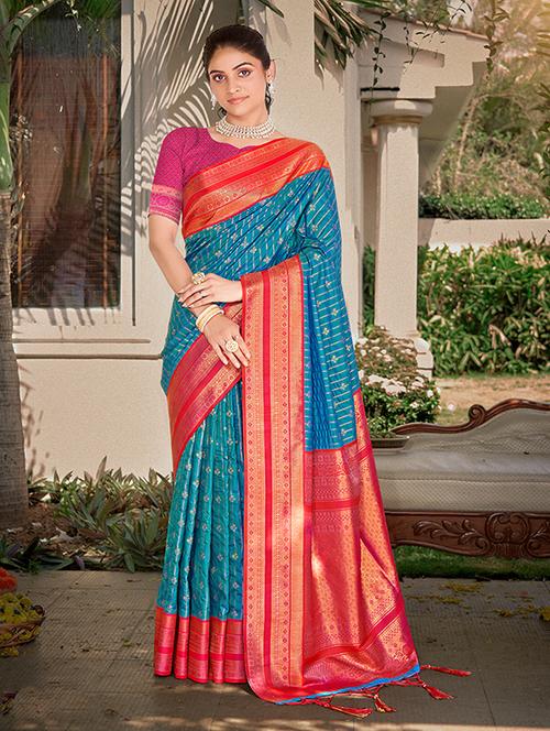 women zari work tussar silk saree with blouse - 21287155 - Standard Image - 0