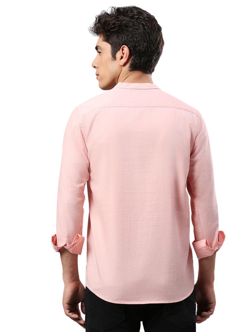 men mandarin neck long sleeves casual shirt - 21287360 - Standard Image - 3