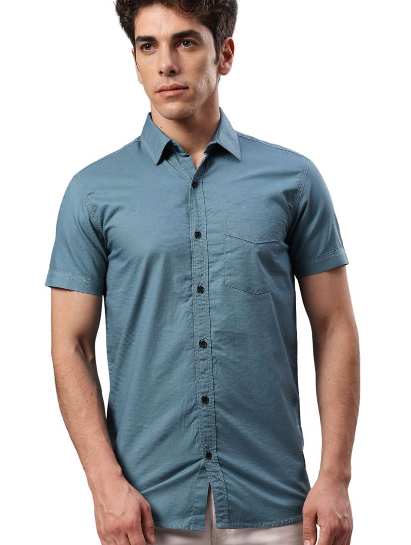 men collared neck short sleeves casual shirt - 21287393 - Standard Image - 5