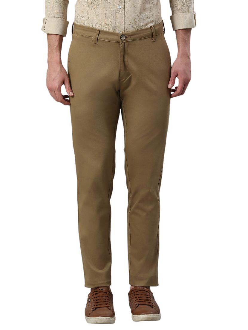 men mid rise solid flat front casual trouser - 21287432 - Zoom Image - 0