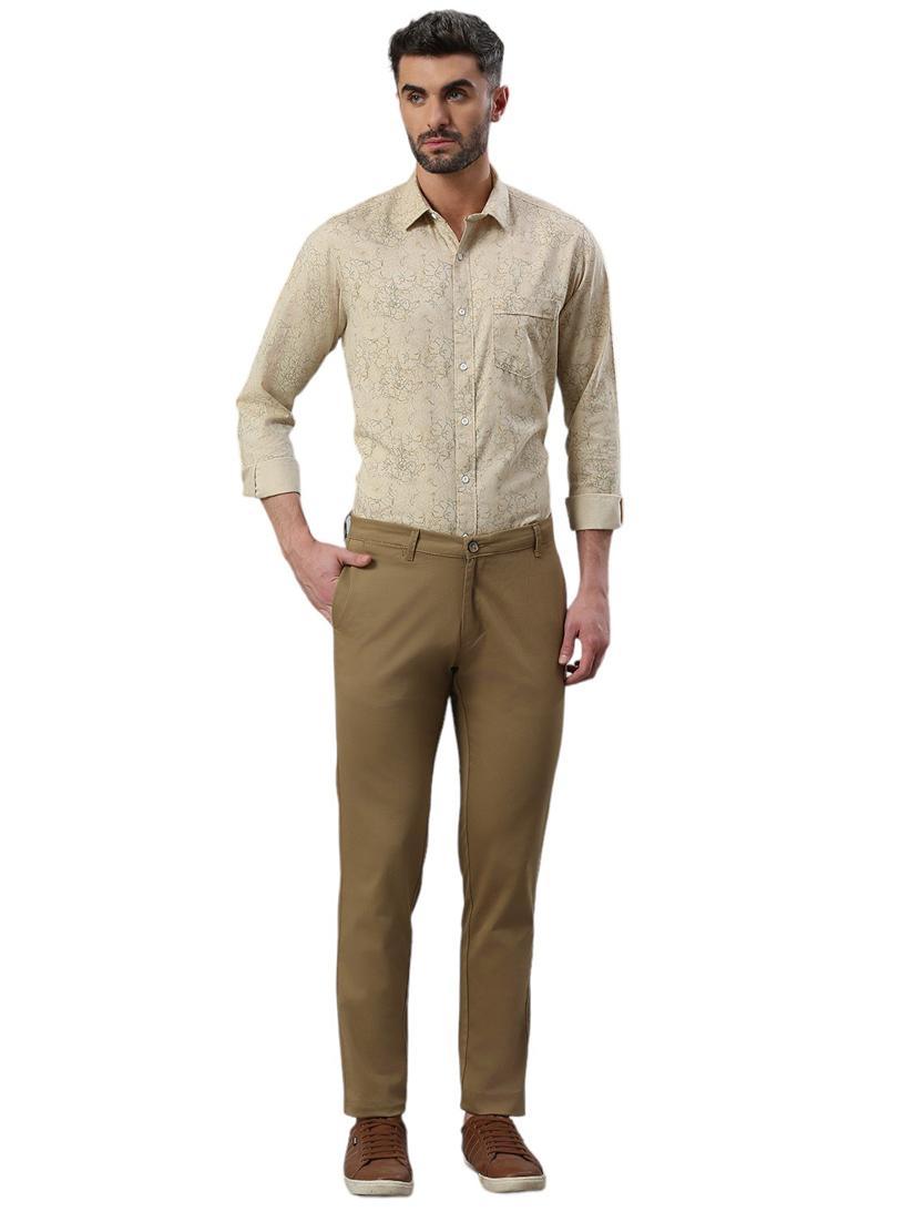 men mid rise solid flat front casual trouser - 21287432 - Standard Image - 3