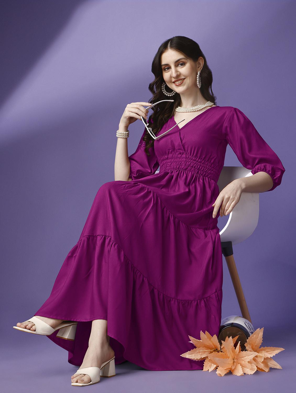 women solid tiered dress - 21287598 - Standard Image - 3