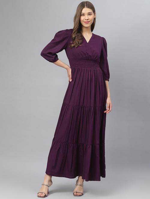 women solid tiered dress - 21287624 - Standard Image - 0