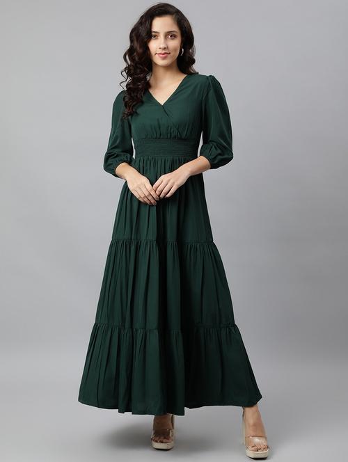 women solid tiered dress - 21287626 -  Standard Image - 0