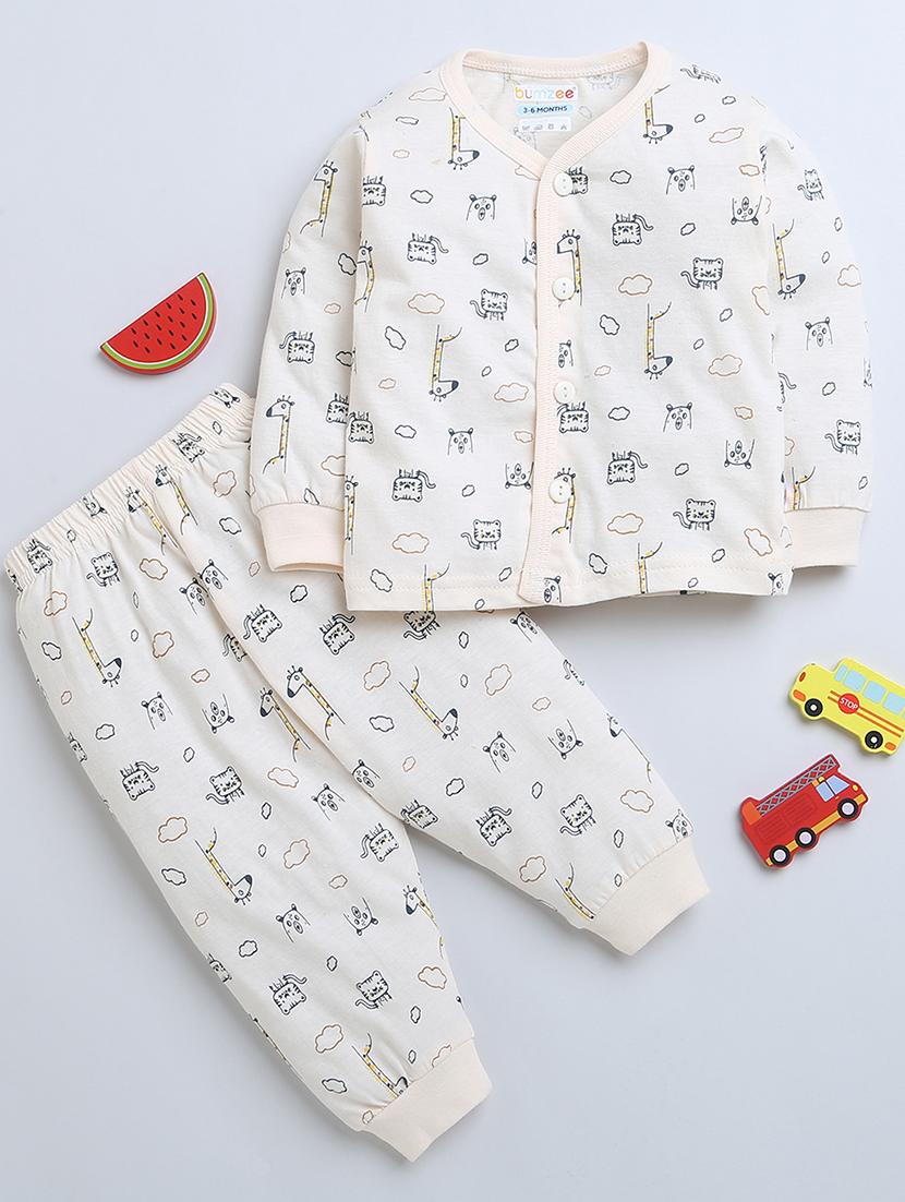 kids printed cotton full length twin set - 21287832 -  Zoom Image - 0