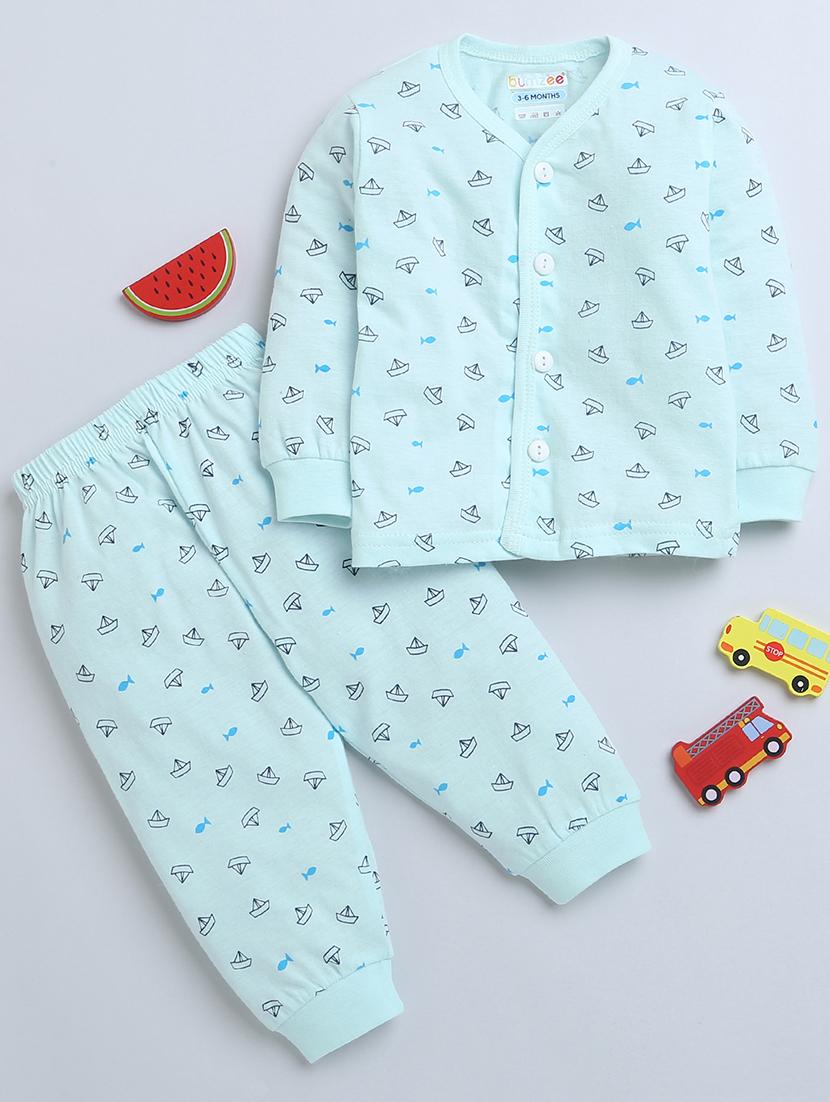 kids printed cotton full length twin set - 21287841 - Zoom Image - 0