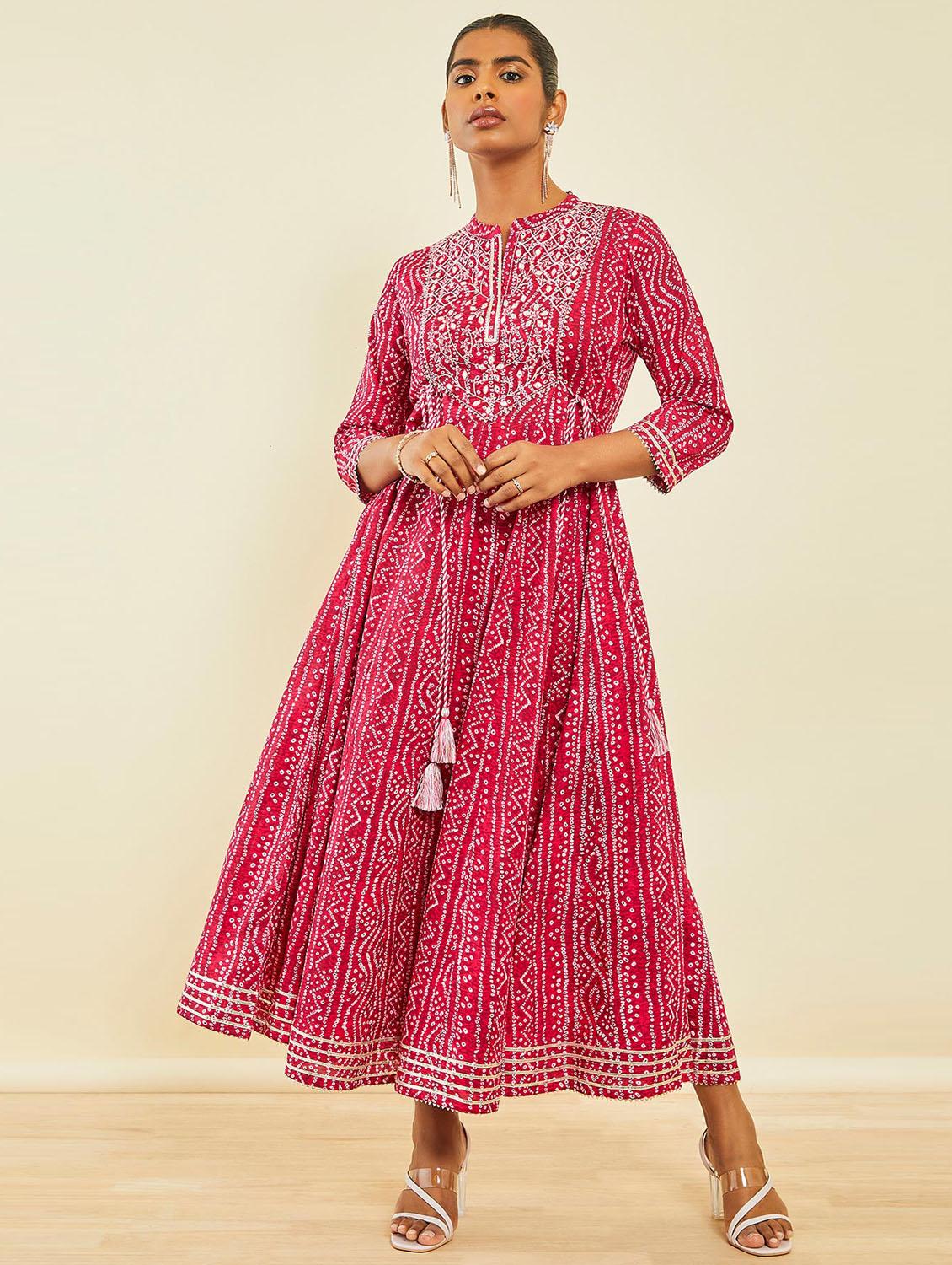 women pink cotton a-line kurta - 21288192 - Zoom Image - 0