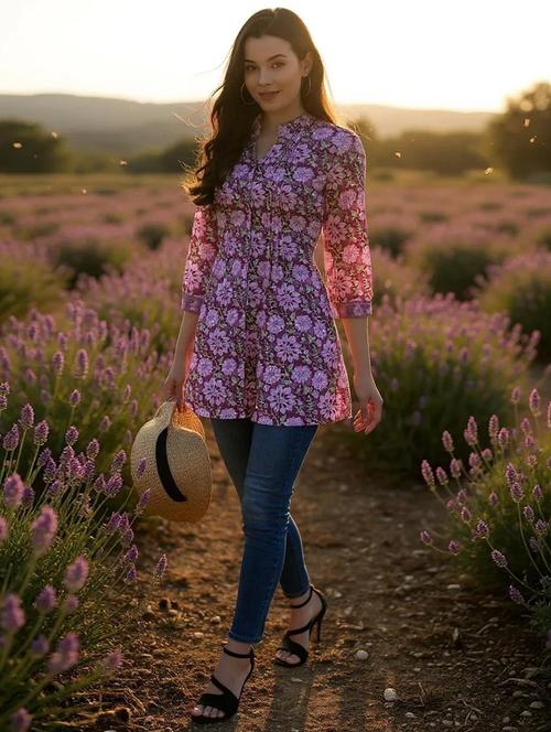 women purple rayon regular tunic - 21288271 -  Standard Image - 0