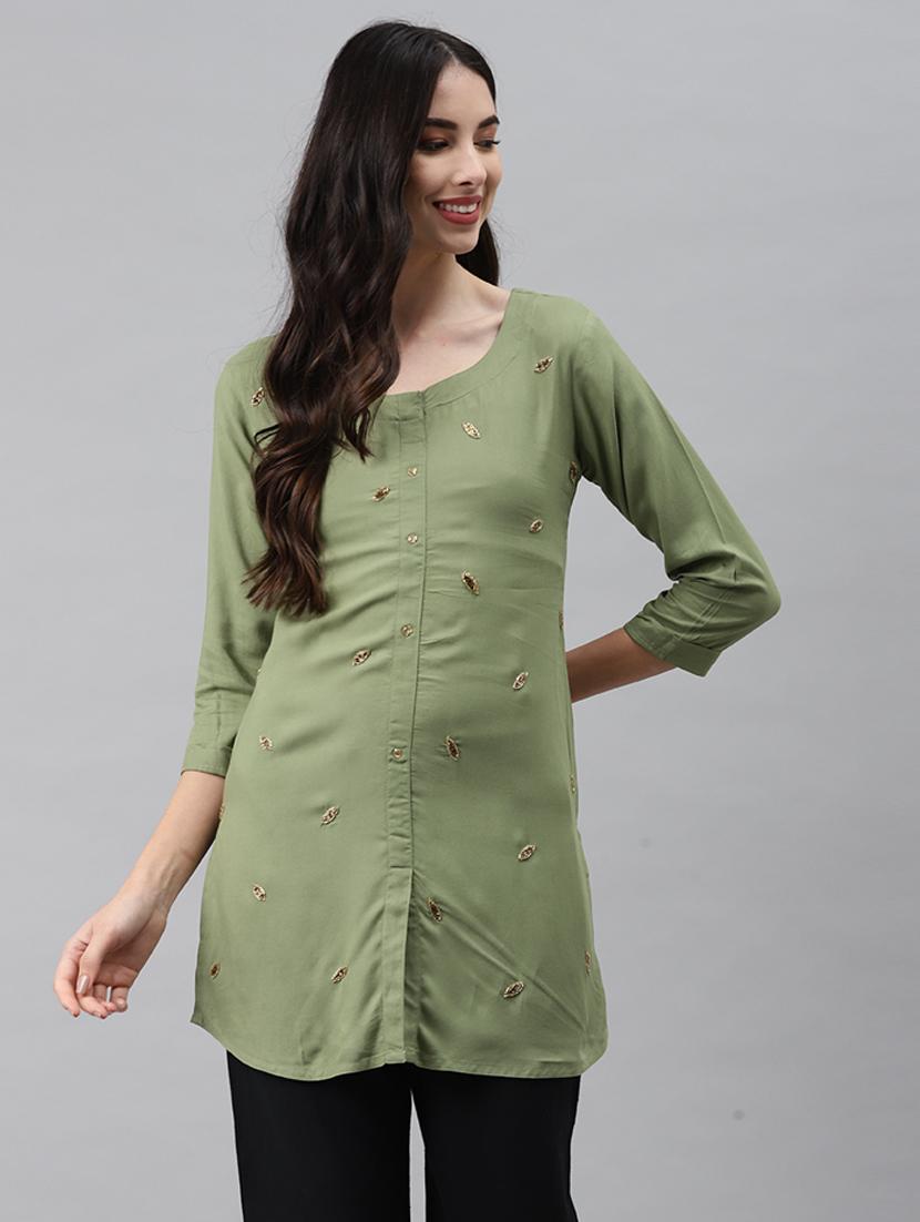 women three quarter sleeve straight kurti - 21288766 - Zoom Image - 0