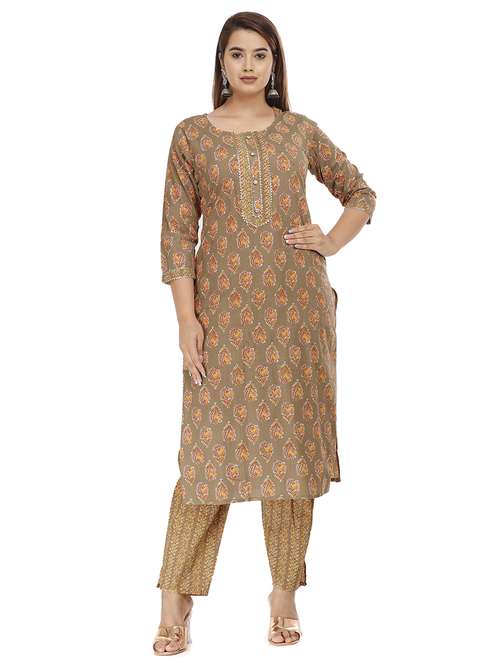women printed kurta pant set  - 21289211 -  Standard Image - 0