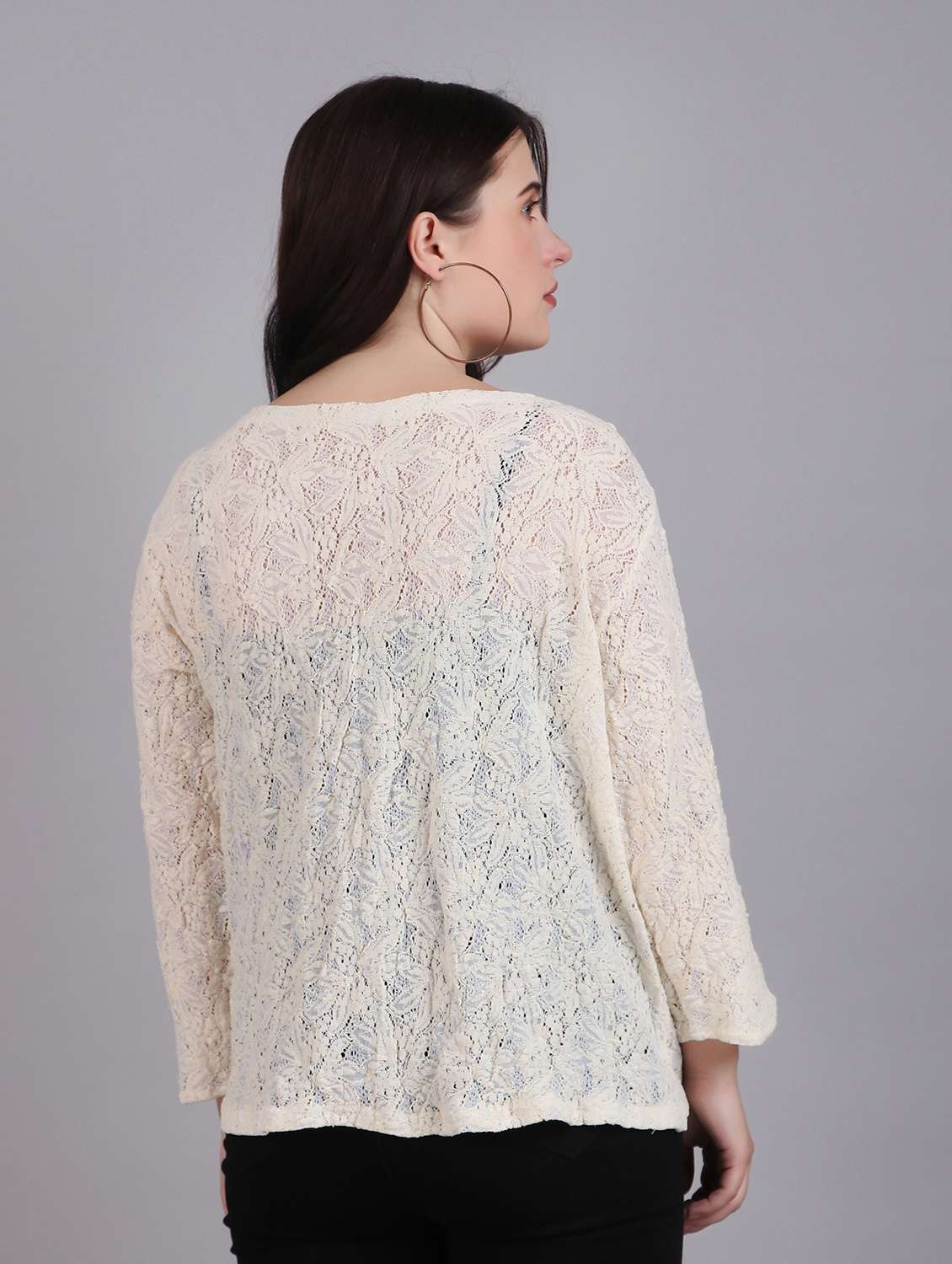 cream lace regular shrug - 21289595 - Standard Image - 3