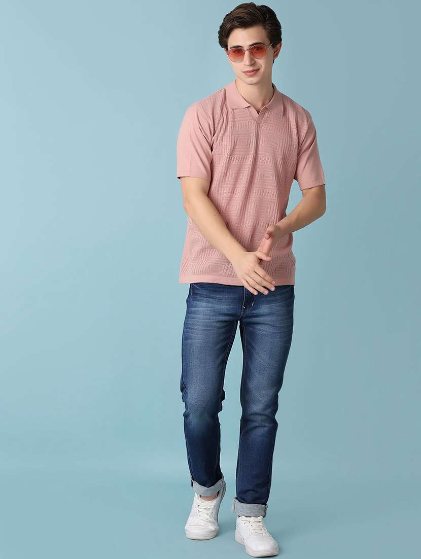 men textured short sleeves polo t-shirt - 21289682 -  Standard Image - 3