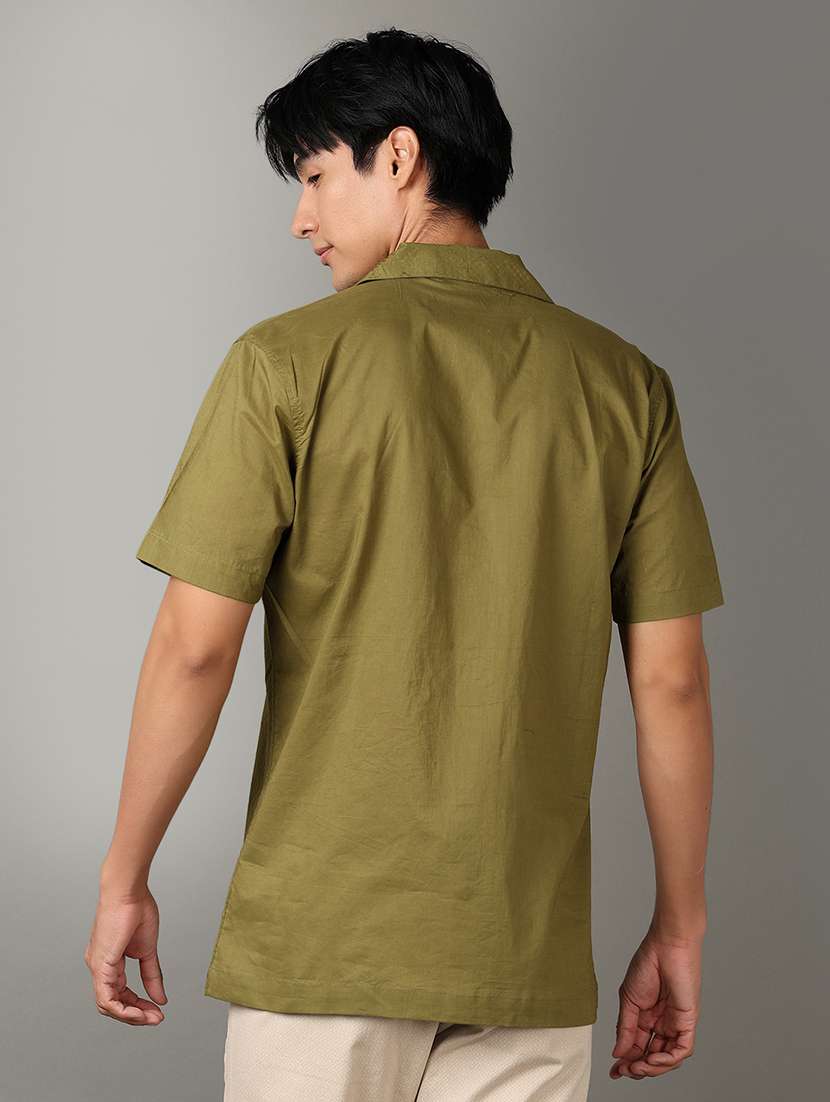 men short sleeves self design casual shirt - 21289686 -  Standard Image - 3