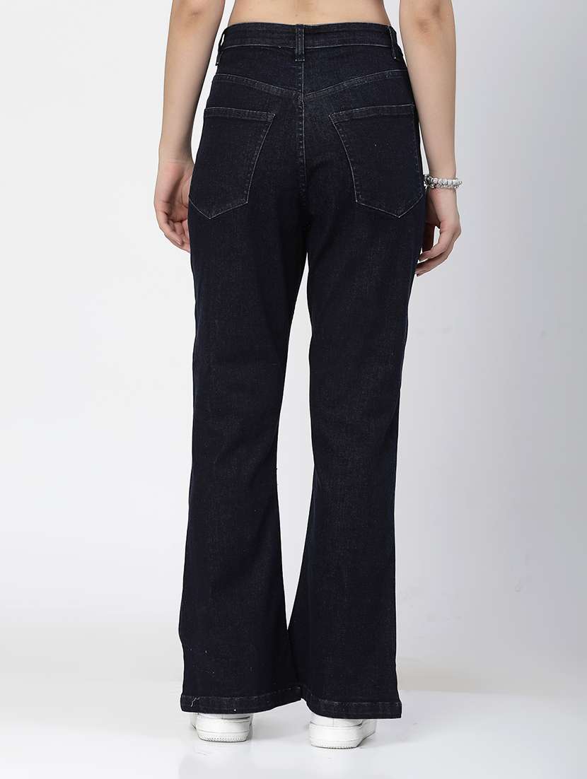 black cotton blend bootcut jeans - 21290002 -  Standard Image - 3