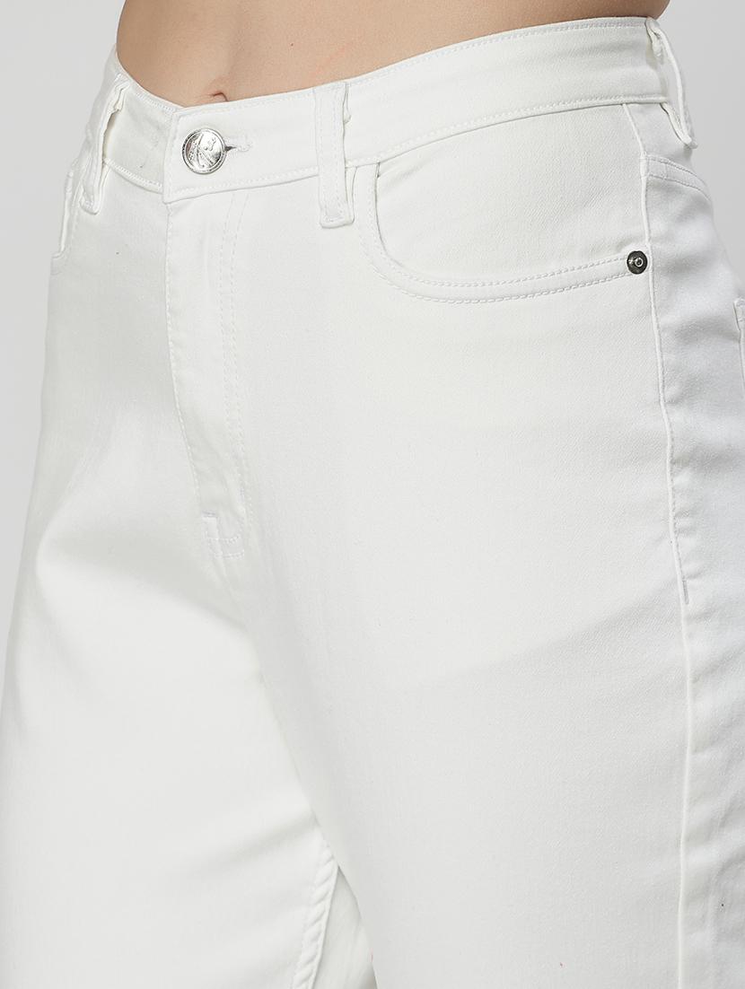 white cotton blend bootcut jeans - 21290004 - Standard Image - 5