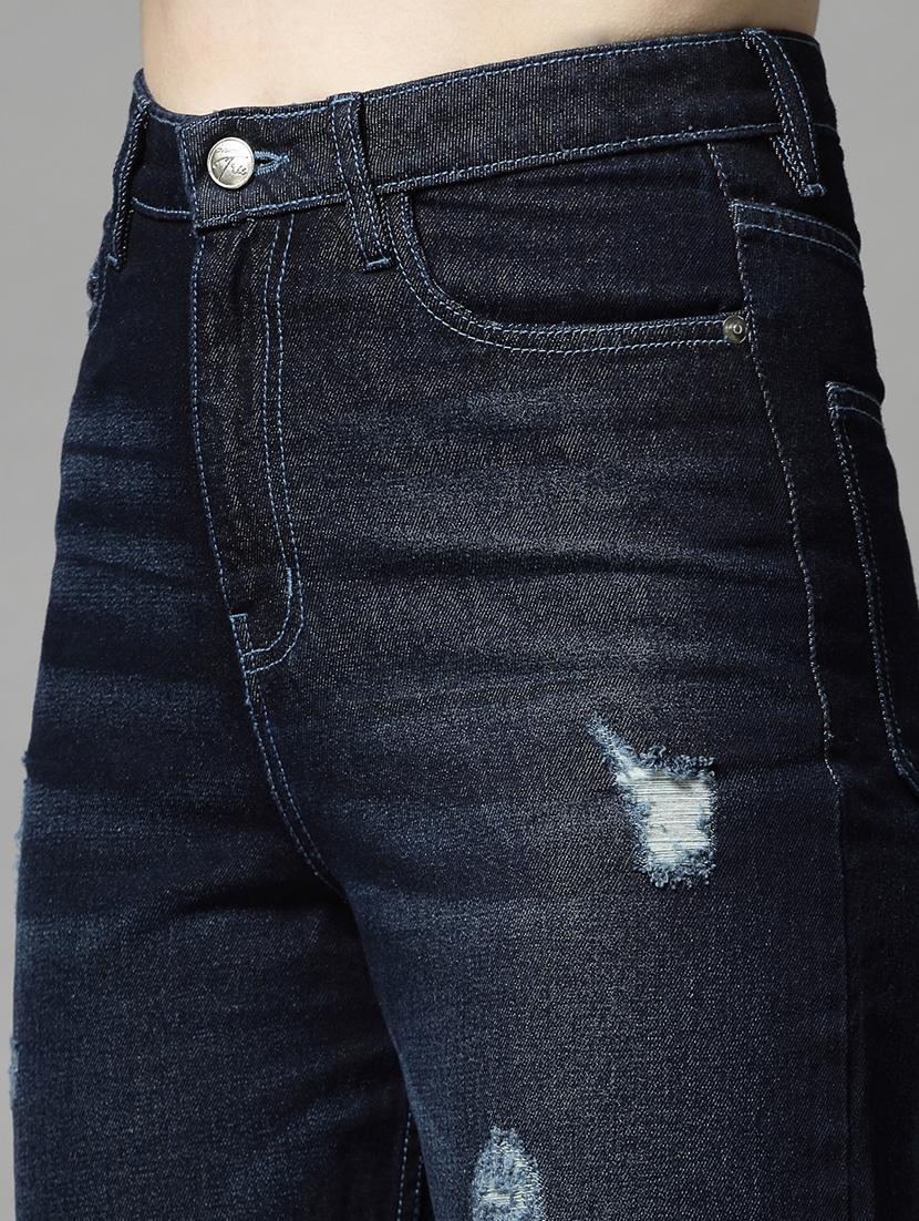 navy blue cotton straight fit jeans - 21290006 - Standard Image - 5