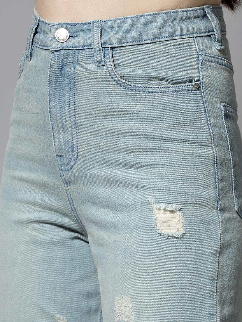 light blue cotton straight fit jeans - 21290007 - Standard Image - 5