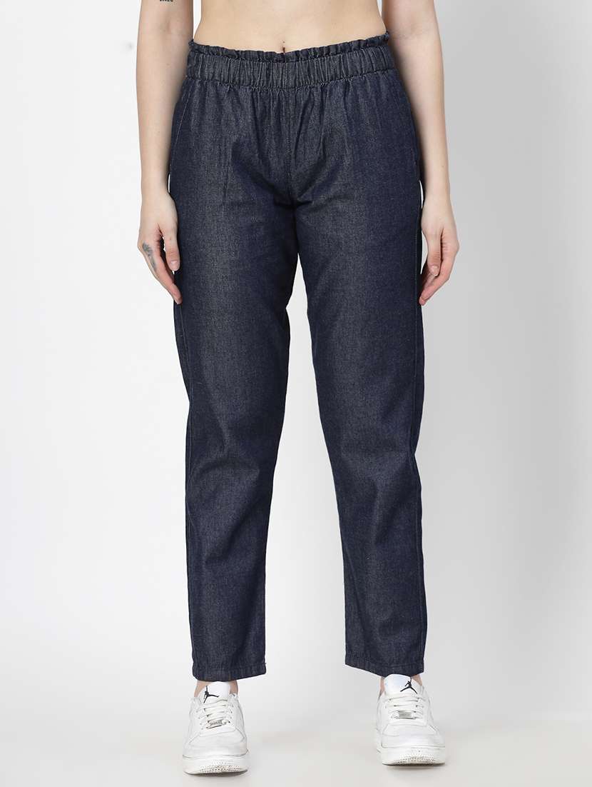 navy blue cotton jeans