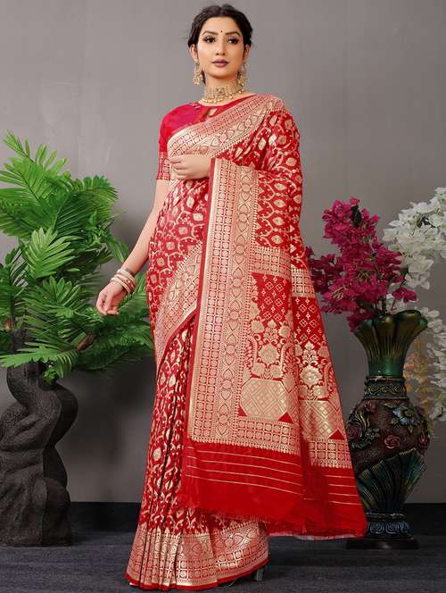 women self design banarasi saree with blouse - 21290117 -  Standard Image - 0