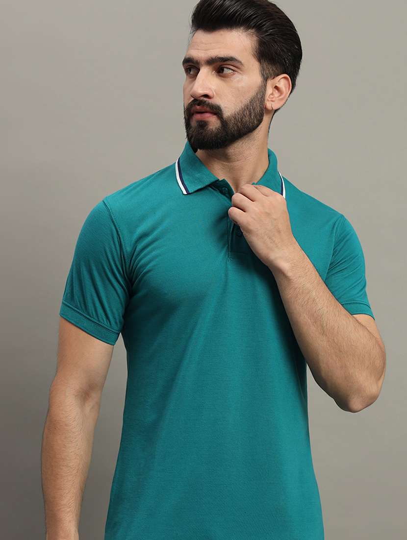 men solid cotton polo t-shirt - 21290355 -  Standard Image - 3