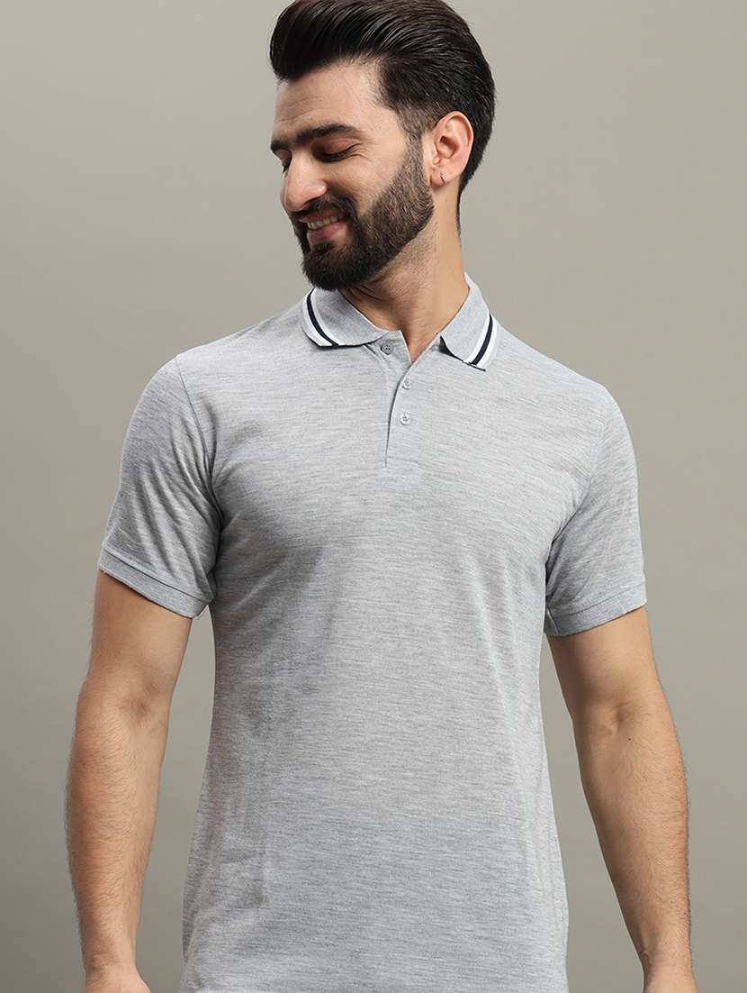 men solid cotton polo t-shirt - 21290359 -  Standard Image - 3