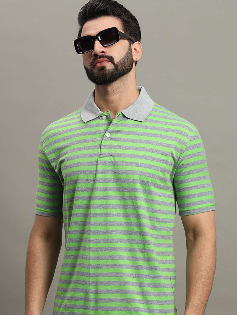 men striped cotton polo t-shirt - 21290361 -  Standard Image - 3