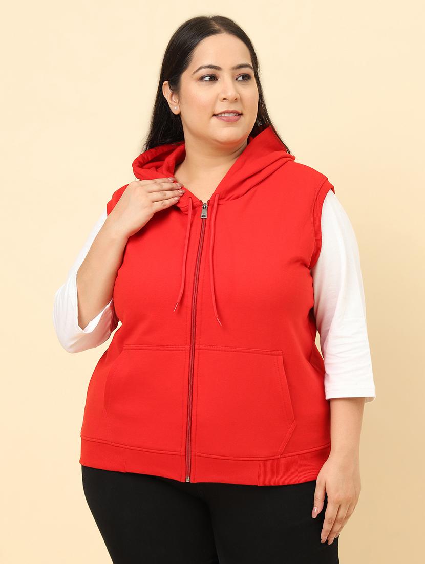 women hooded plain plus size sweatshirt - 21290759 - Zoom Image - 0