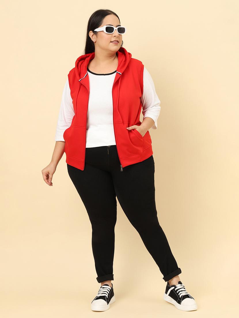 women hooded plain plus size sweatshirt - 21290759 - Standard Image - 3