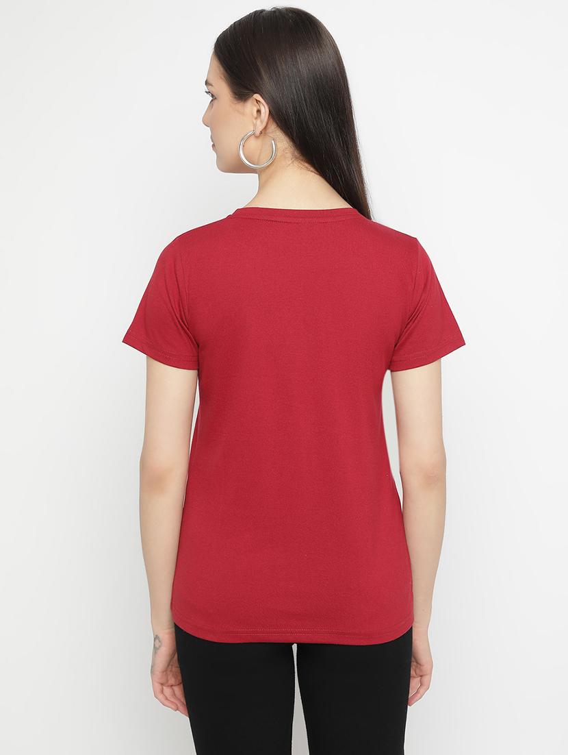 maroon cotton regular tshirt - 21290760 - Standard Image - 3