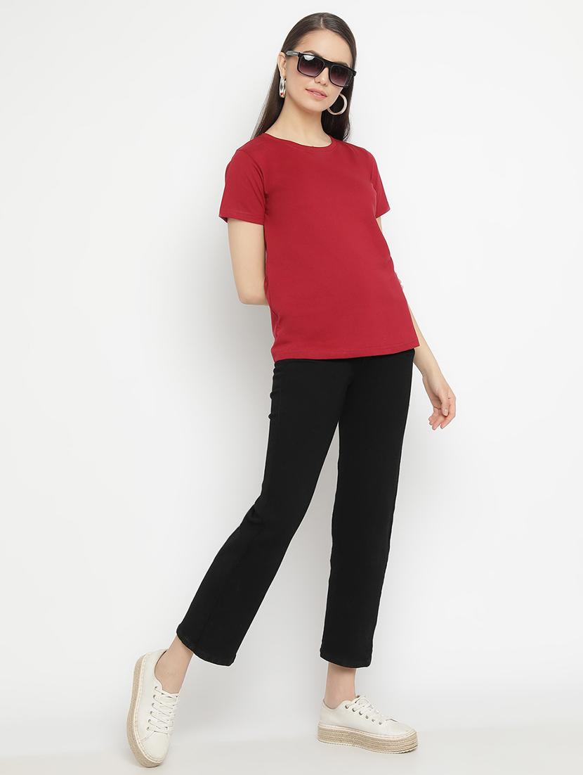 maroon cotton regular tshirt - 21290760 - Standard Image - 5