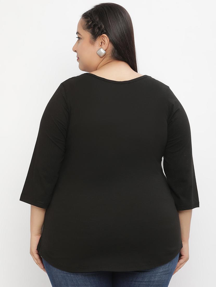 black cotton regular tshirt - 21290777 - Standard Image - 3