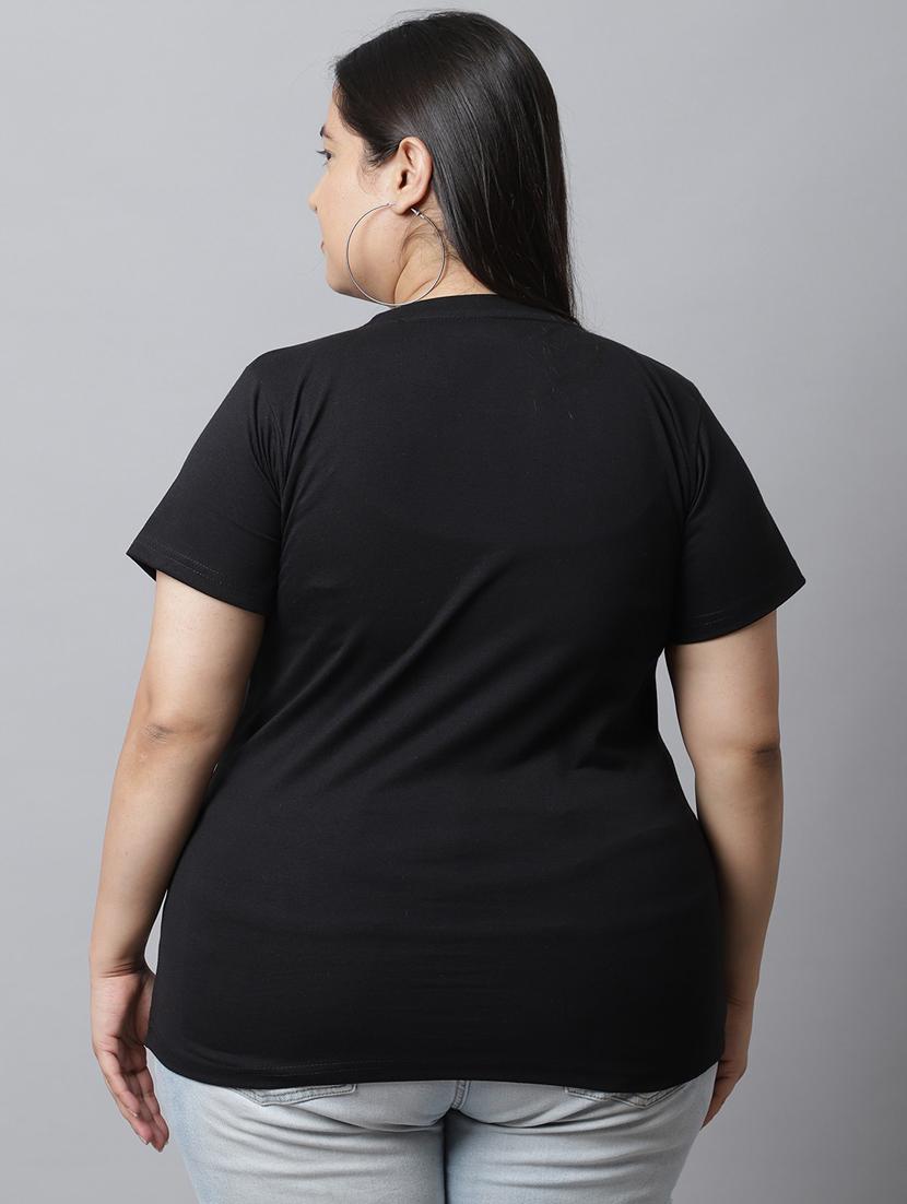 black cotton regular tshirt - 21290783 - Standard Image - 3