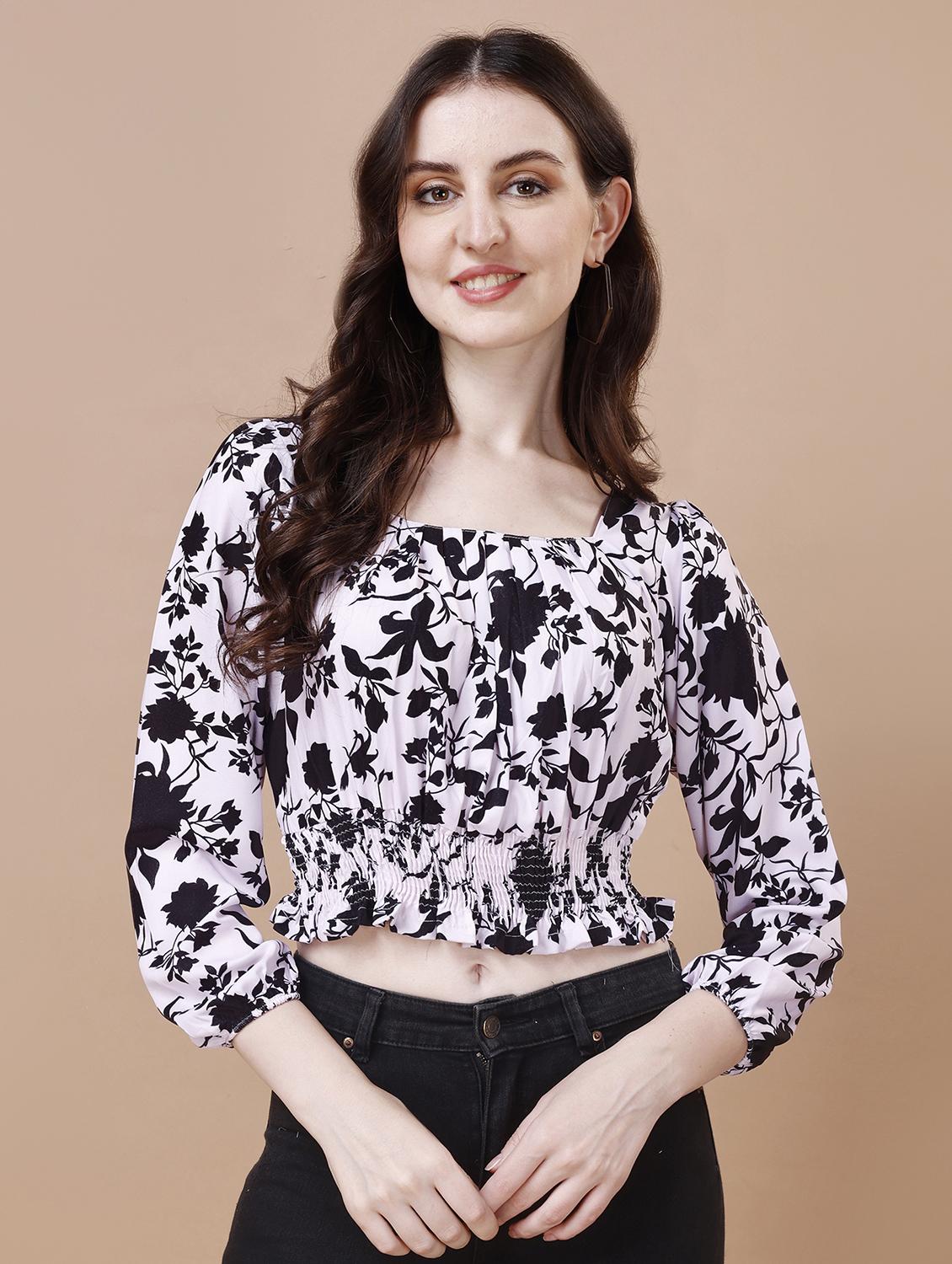 women printed crop top - 21290940 - Zoom Image - 0