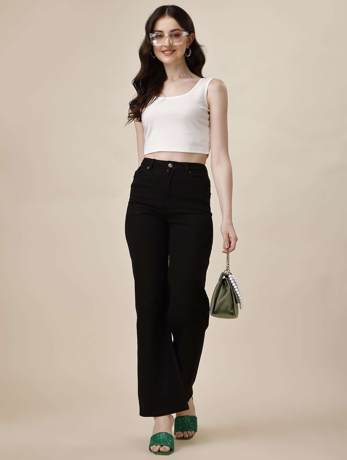 women sleeveless solid crop top - 21290944 - Standard Image - 3