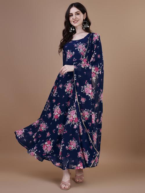 women floral print kurta dupatta set - 21291105 - Standard Image - 0