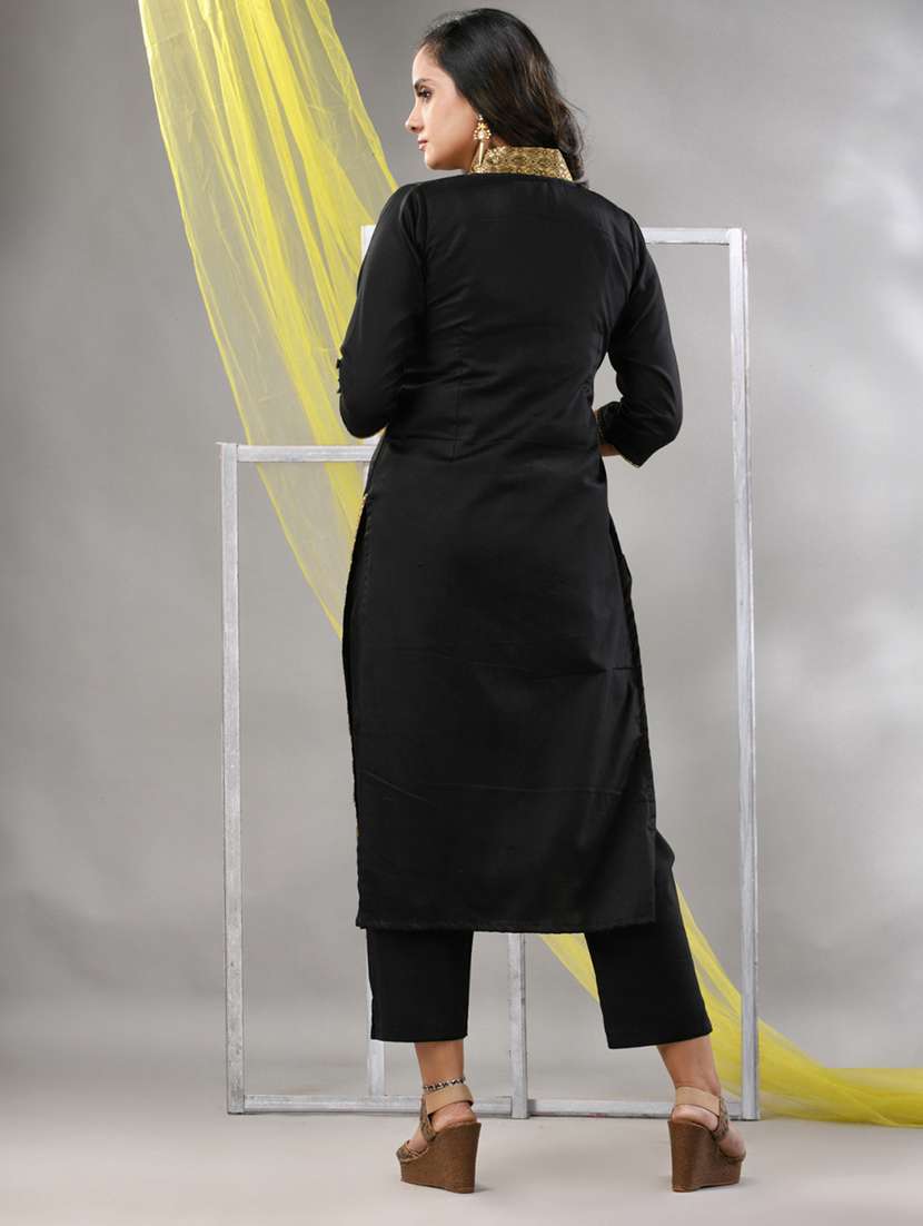 women three quarter sleeve straight kurta - 21291384 - Standard Image - 3