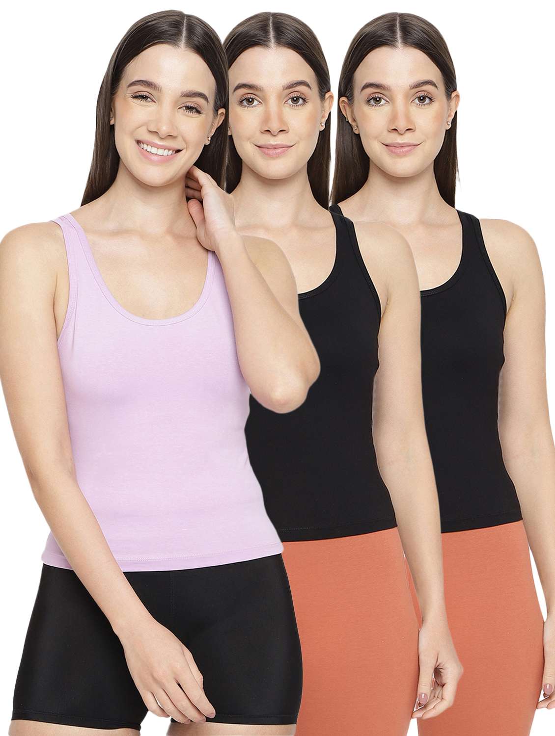 women pack of 3 solid camisoles - 21291626 - Zoom Image - 0
