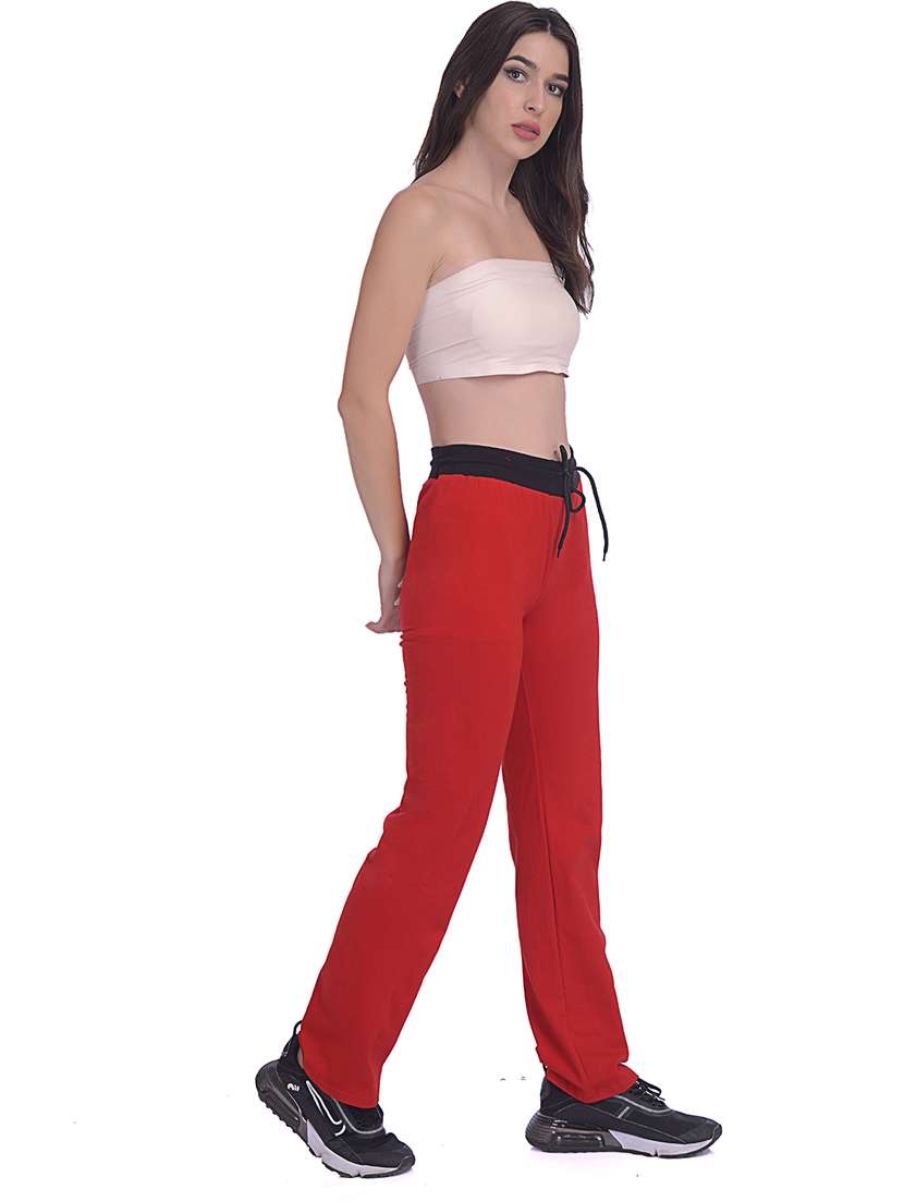 red cotton blend track pant - 21291972 -  Standard Image - 3
