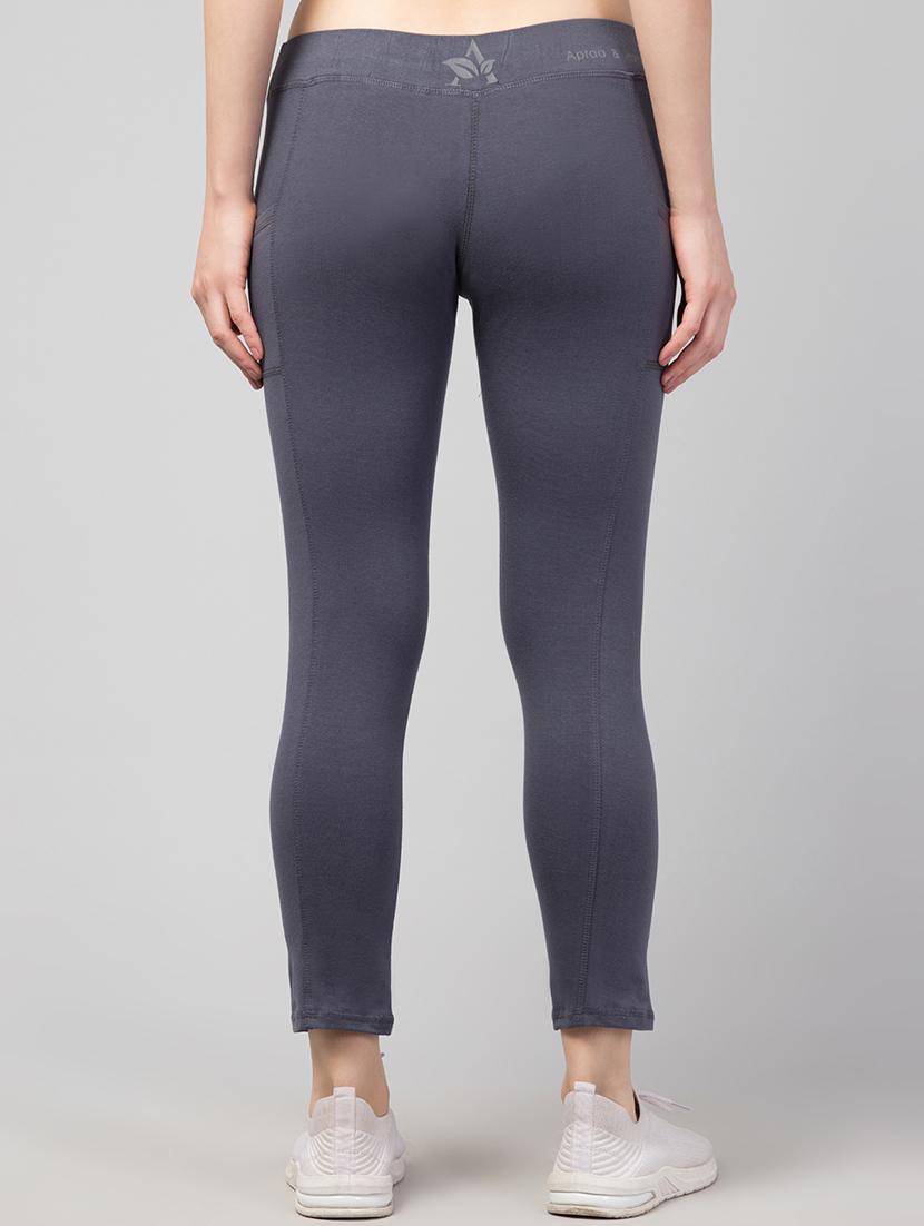 grey cotton blend regular yoga pant - 21292022 - Standard Image - 3