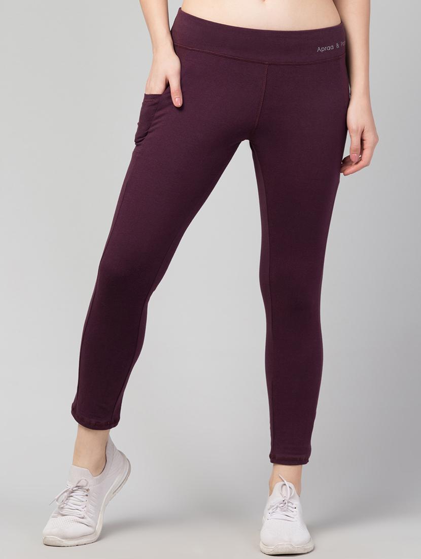 purple cotton blend regular yoga pant - 21292029 -  Zoom Image - 0