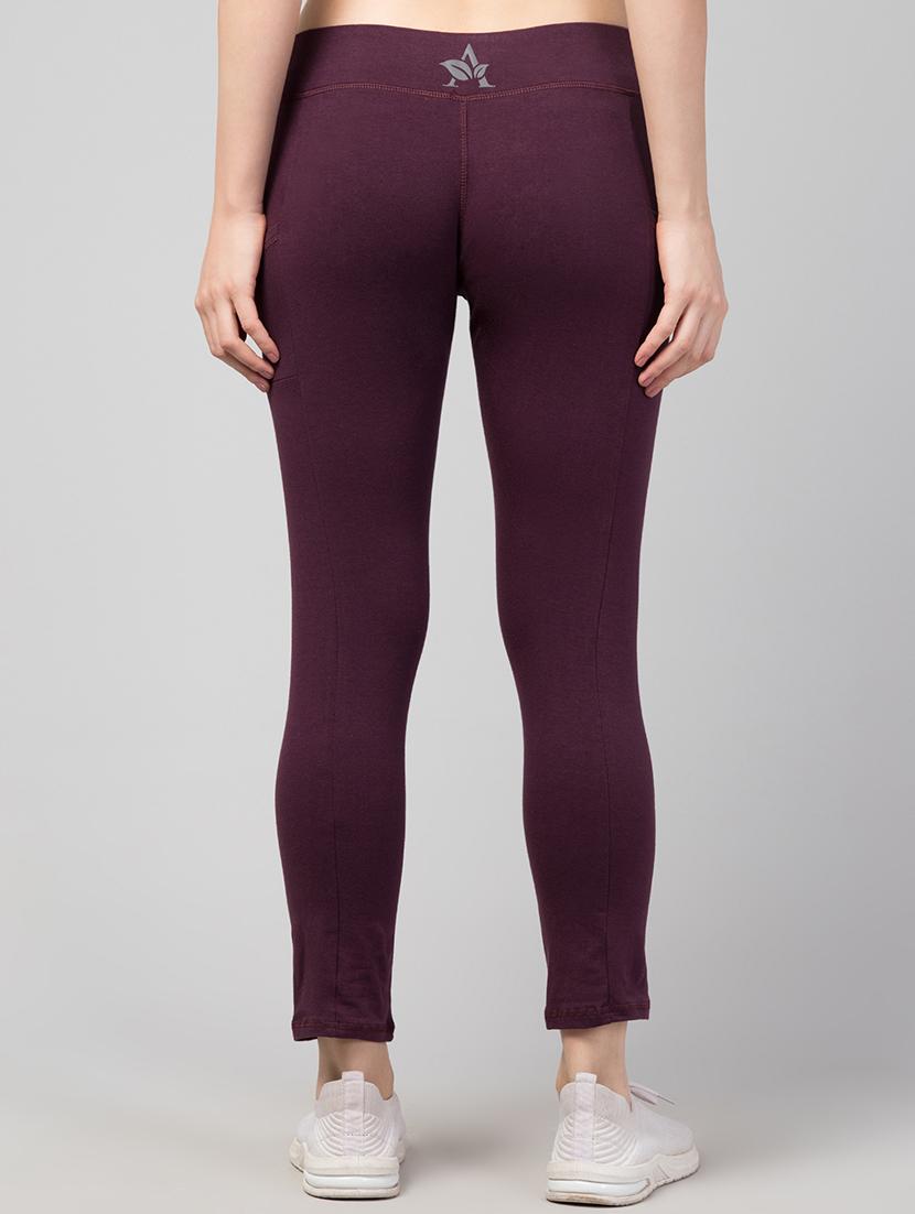 purple cotton blend regular yoga pant - 21292029 - Standard Image - 3