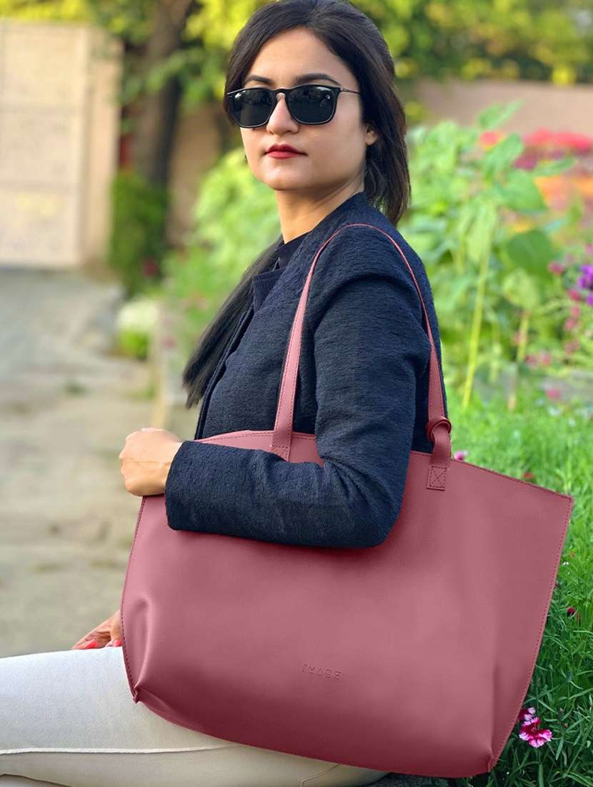 maroon leatherette regular tote - 21292140 -  Standard Image - 5