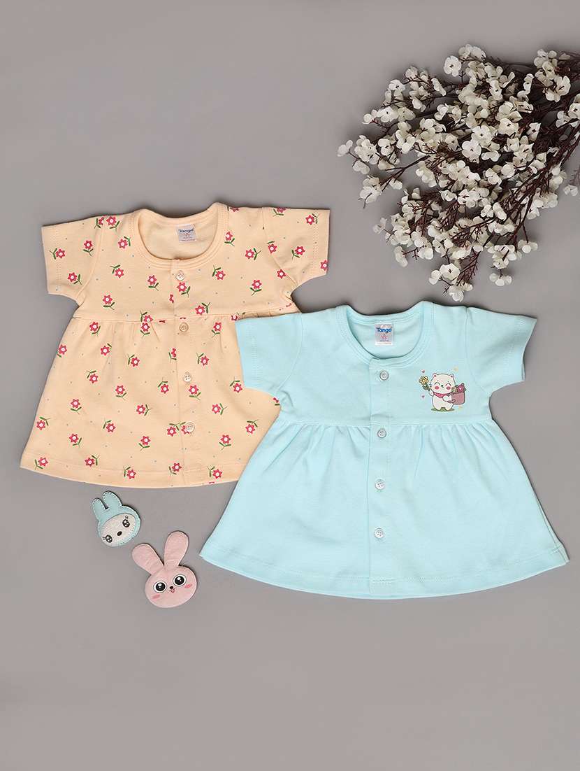 girls pack of 2 cotton frocks