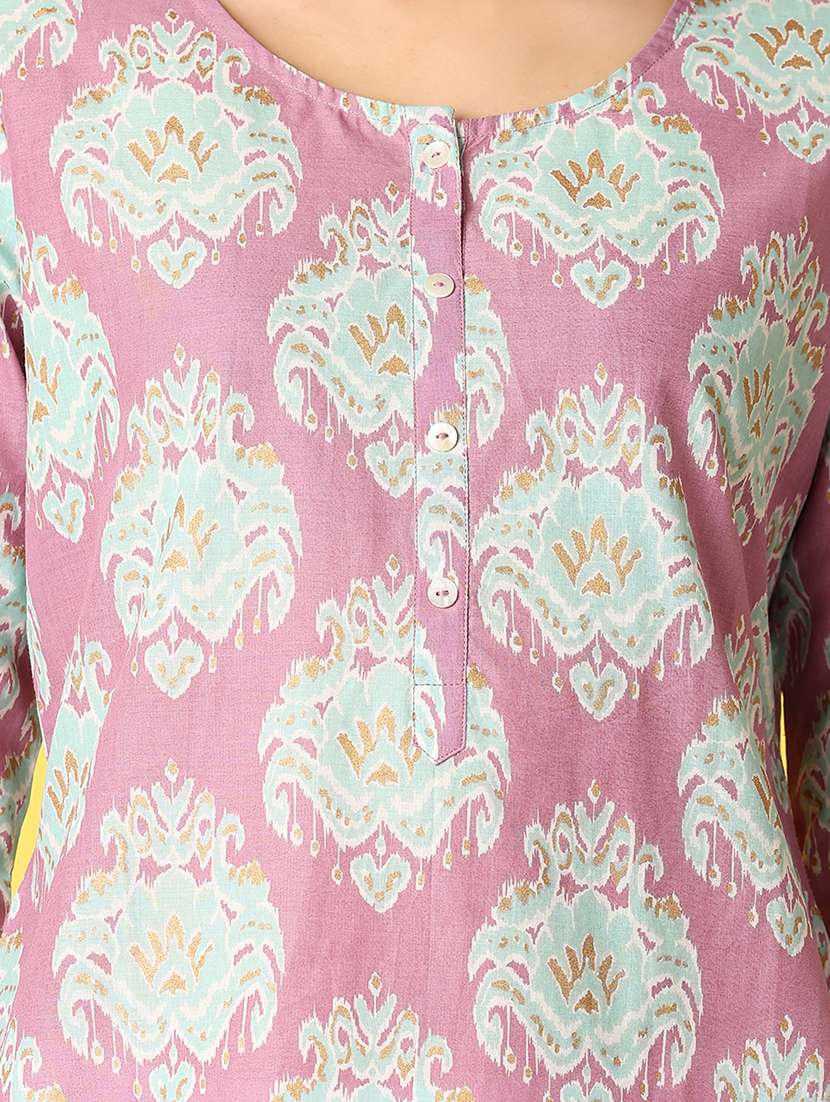 women purple cotton straight kurta - 21292279 -  Standard Image - 5