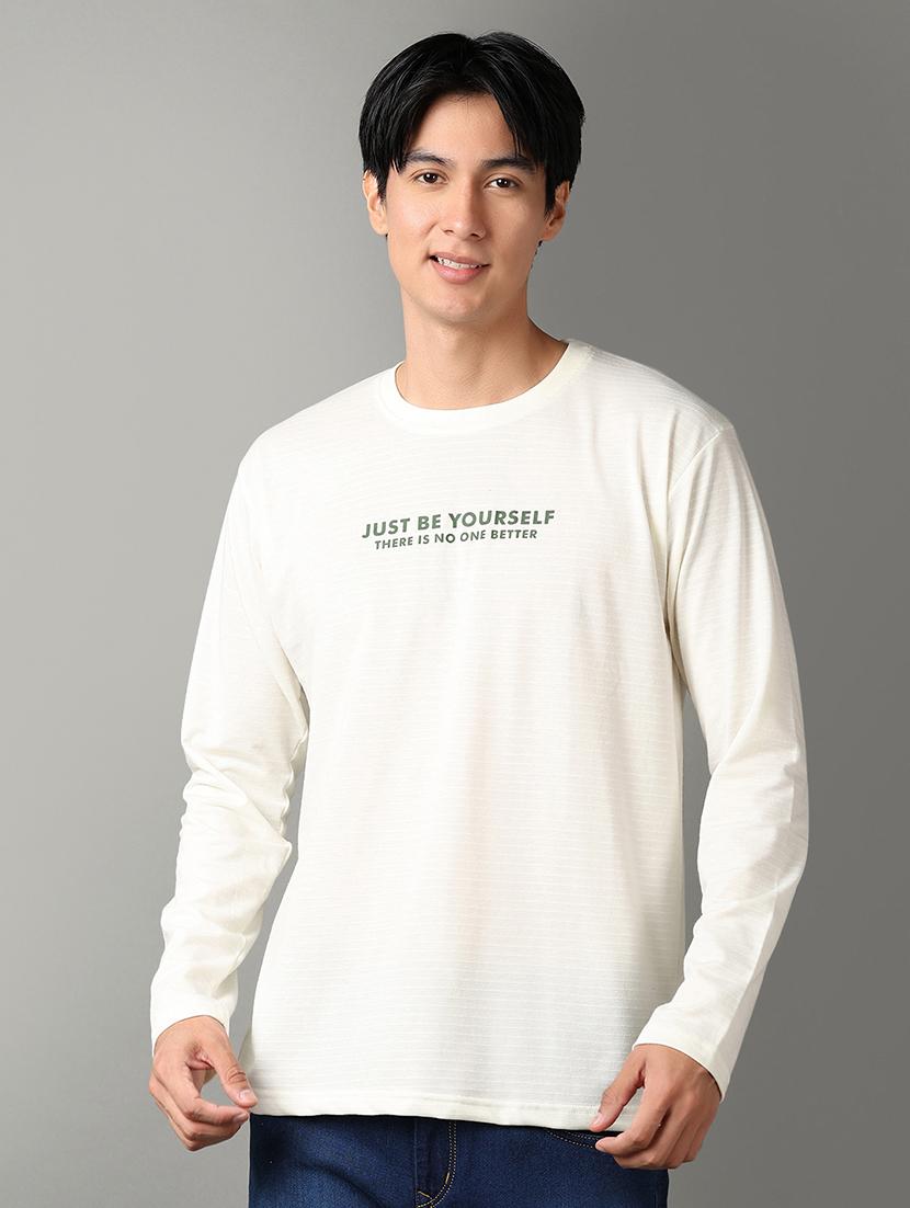 off white cotton front print tshirt - 21292284 - Zoom Image - 0