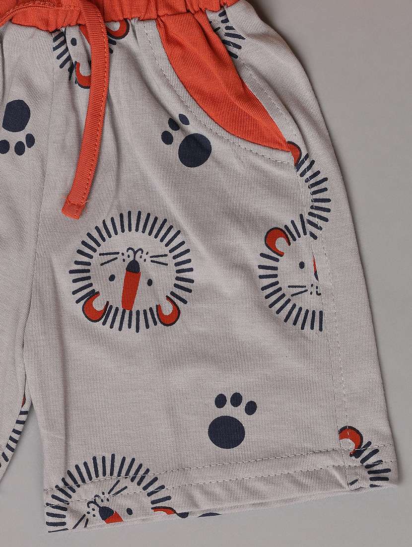kids rust cotton shorts set  - 21292403 -  Standard Image - 3