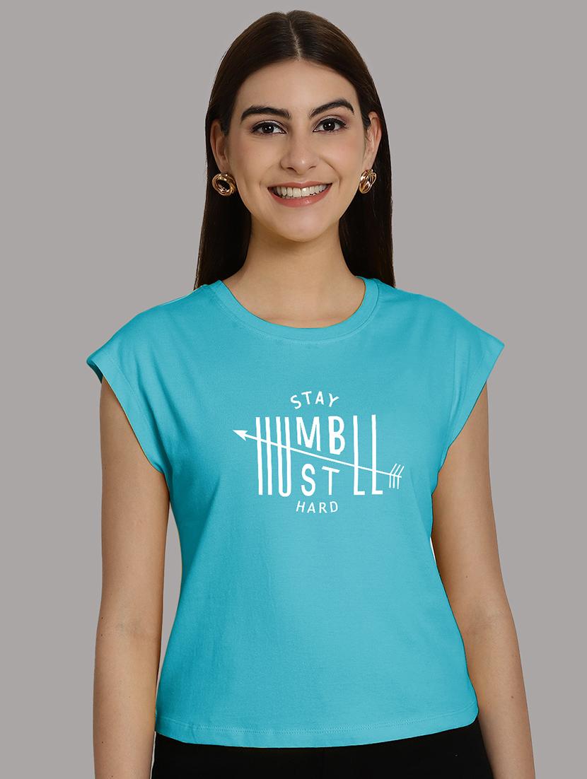 women printed round neck crop top - 21292468 -  Zoom Image - 0