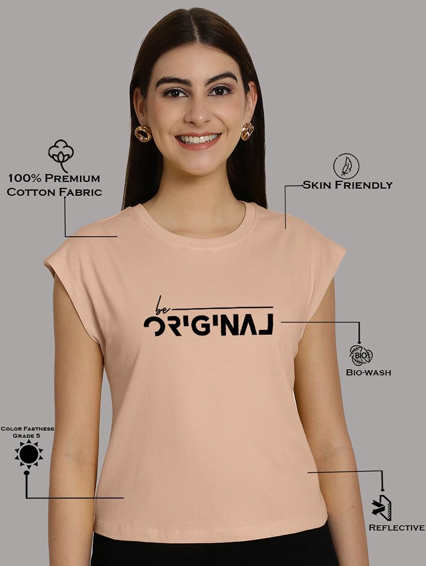 women printed round neck crop top - 21292477 - Standard Image - 5