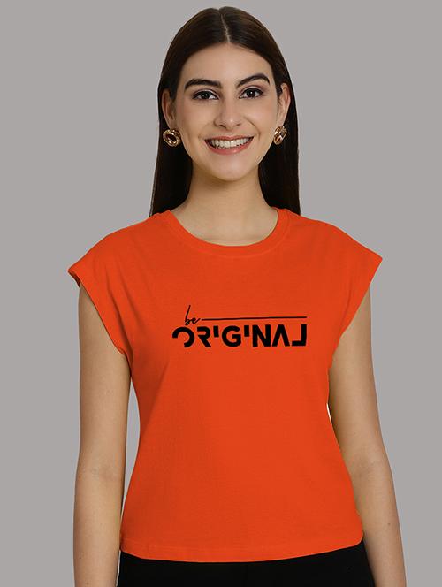 women printed round neck crop top - 21292481 - Standard Image - 0
